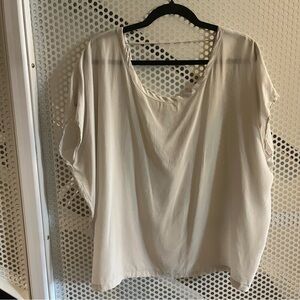 Chaser Dolman Sleeve Oversized Top Size Medium in Ivory Washed Silk